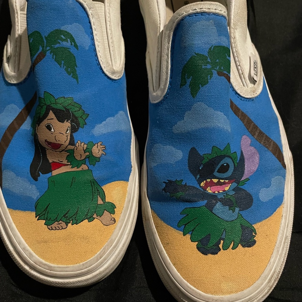 Custom Vans,  air brushed vans lilo & stitch